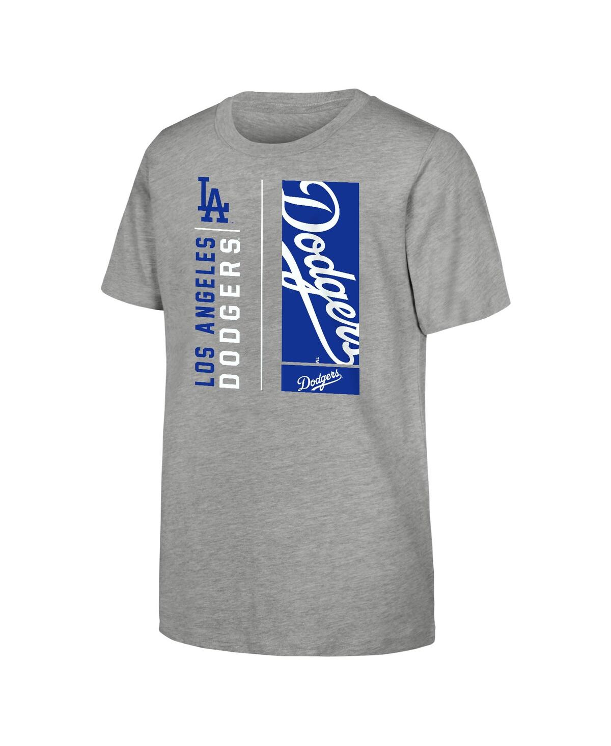 Outerstuff Big Boys And Girls Heather Gray Los Angeles Dodgers The Mvp T-shirt In Heather Gray