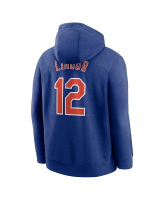 Men's Francisco Lindor Royal New York Mets Player Name Number Club Pullover Hoodie