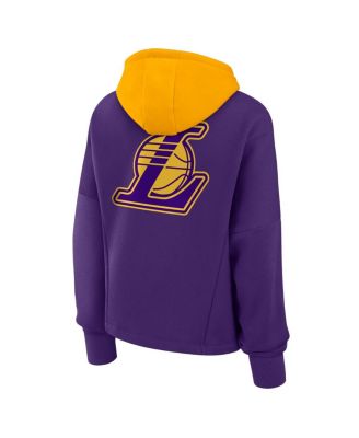 Женская фиолетовая толстовка-пуловер Fanatics Los Angeles Lakers с капюшоном свободного кроя от Fanatics.