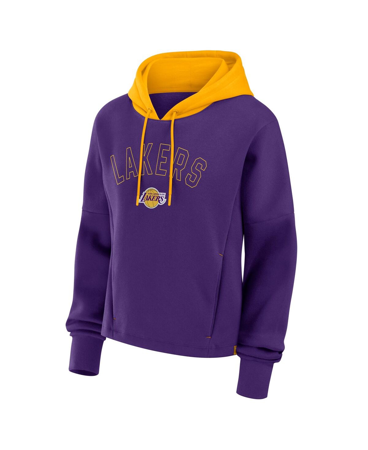 Fanatics Women's Purple Los Angeles Lakers Post Up Boxy Pullover Hoodie In Purple