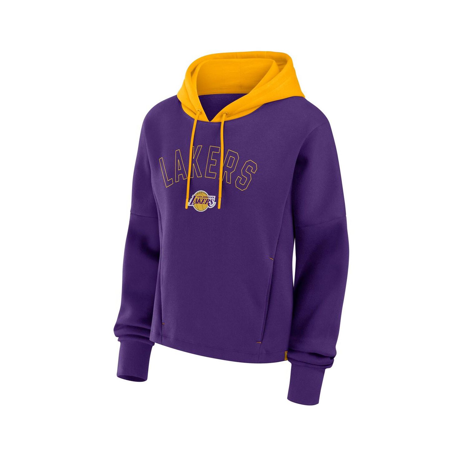 Women's Purple Los Angeles Lakers Post Up Boxy Pullover Hoodie