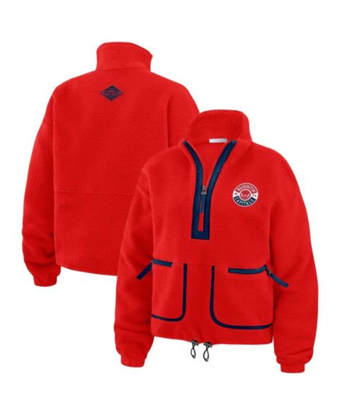 Женские куртки WEAR by Erin Andrews Women's Red Washington Capitals Polar Fleece Half-Zip Jacket