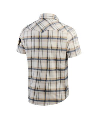 Men's Navy Milwaukee Brewers Plaid Full-Snap Shirt