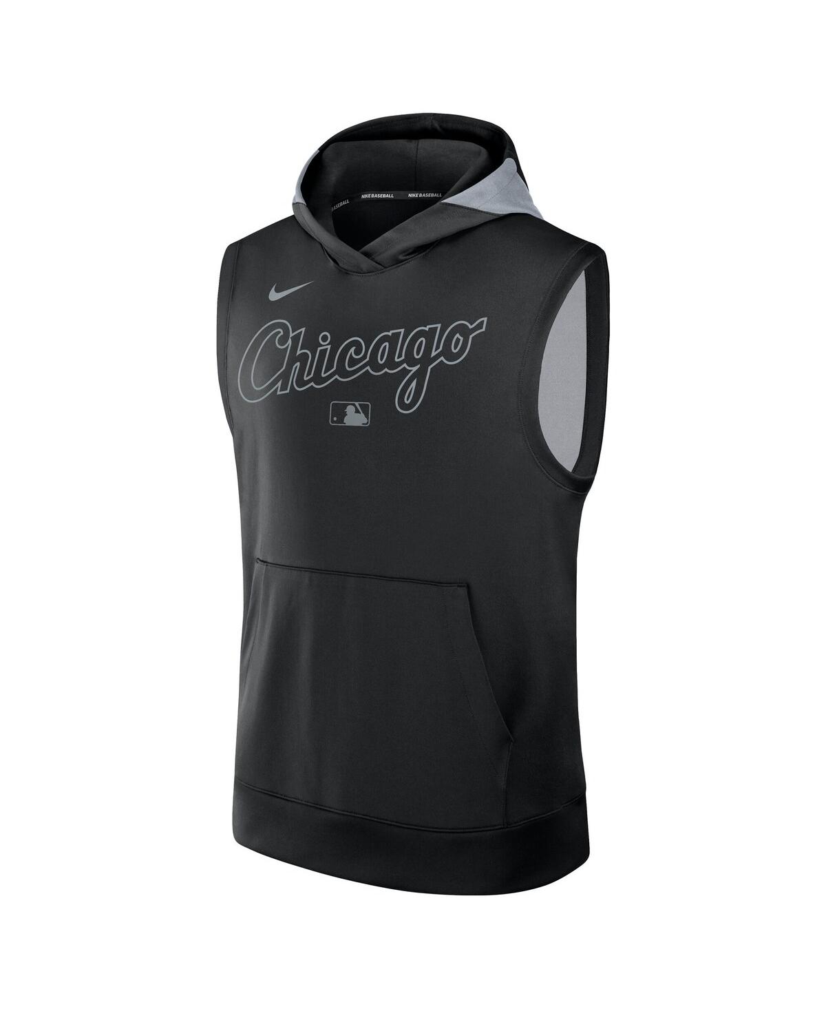 Nike Men's Black Chicago White Sox Authentic Collection Performance Sleeveless Pullover Hoodie In Gray