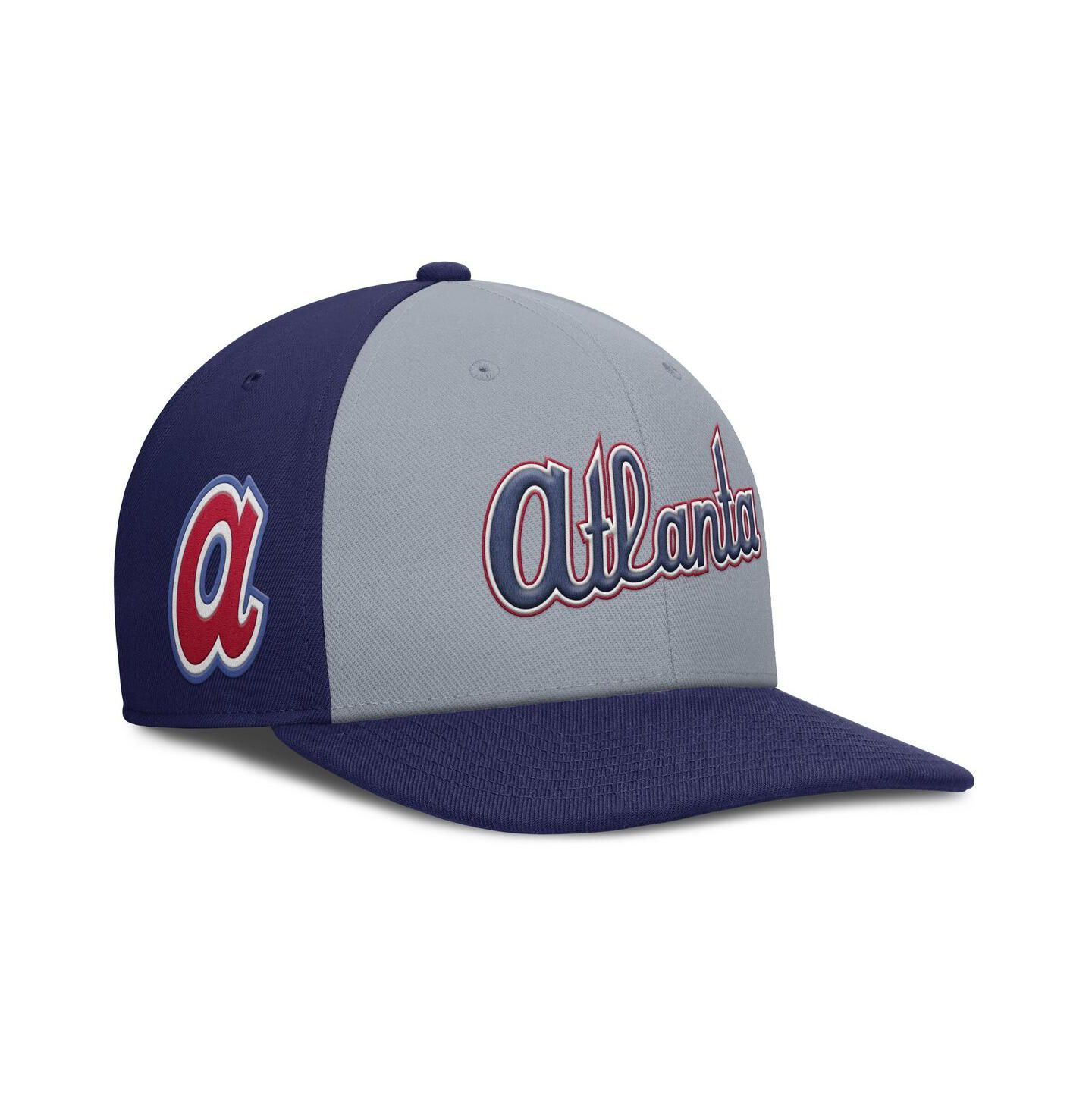 Мужская кепка Nike Gray/Royal Atlanta Braves Pro Performance Snapback Hat — фото 1
