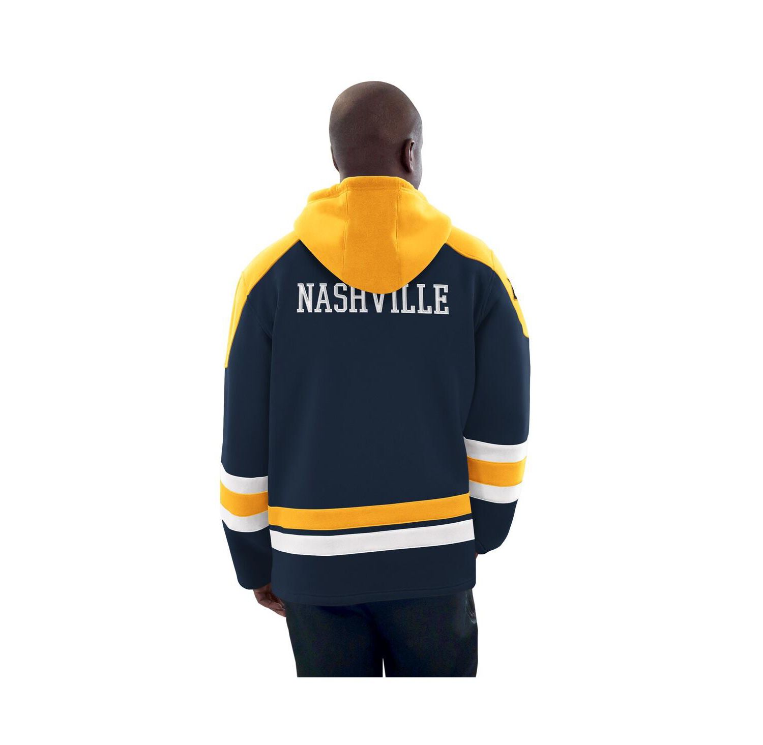 Men's Navy/Gold Nashville Predators Hockey Pullover Hoodie