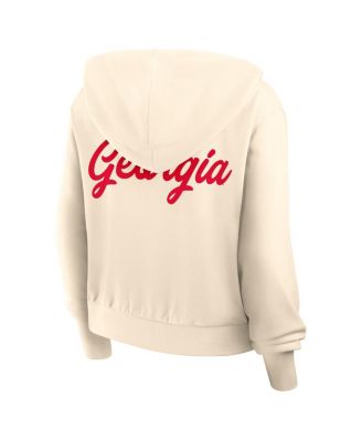 Женская кремовая толстовка Nike Georgia Bulldogs Chill Midi с капюшоном на молнии