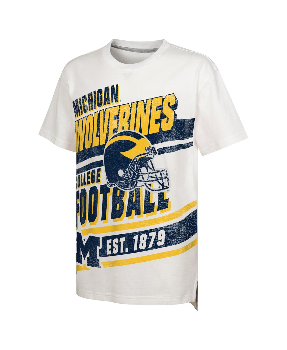 Outerstuff Big Boys And Girls White Michigan Wolverines Let's Get Loud Oversized T-shirt In White