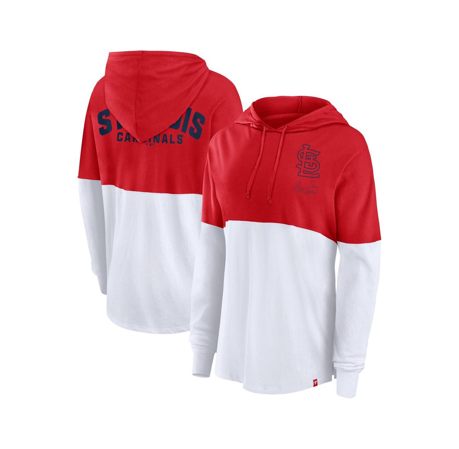Women's Red/White St. Louis Cardinals Backup Option Pullover Hoodie