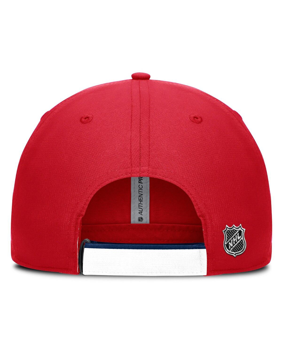 Fanatics Men's Red/navy Washington Capitals Authentic Pro Ripstop Adjustable Hat In Red,navy