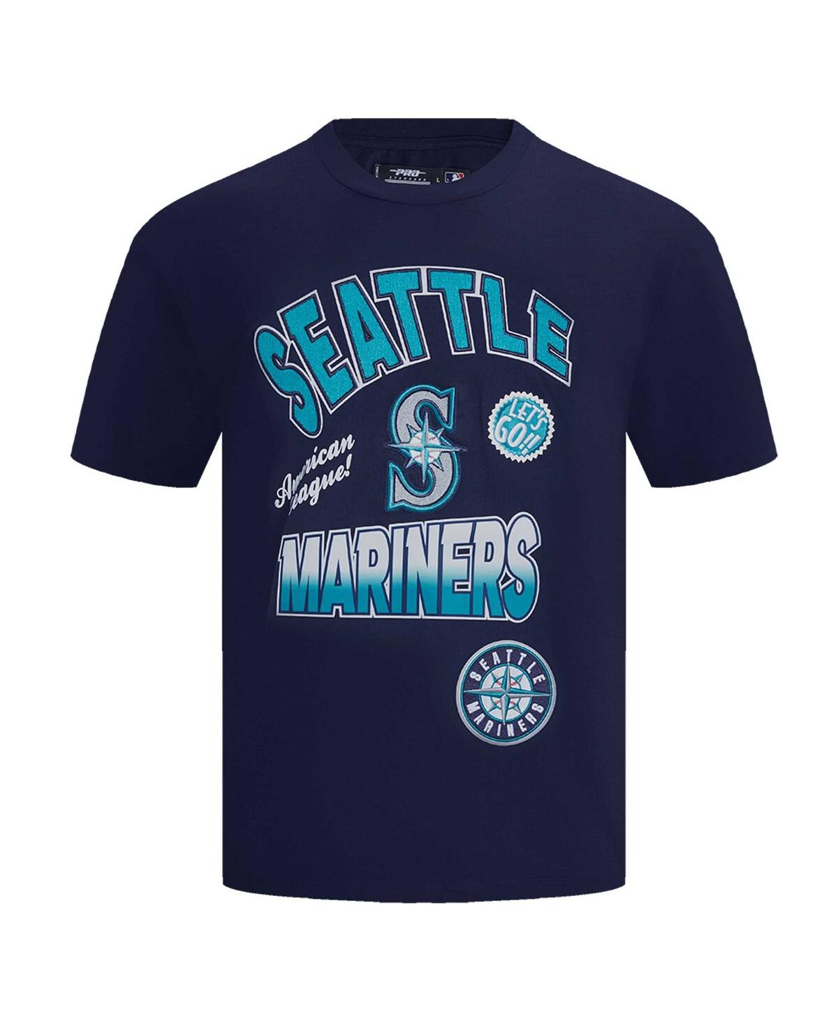 Pro Standard Men's Navy Seattle Mariners Turn It Up Dropped Shoulder T-shirt In Blue