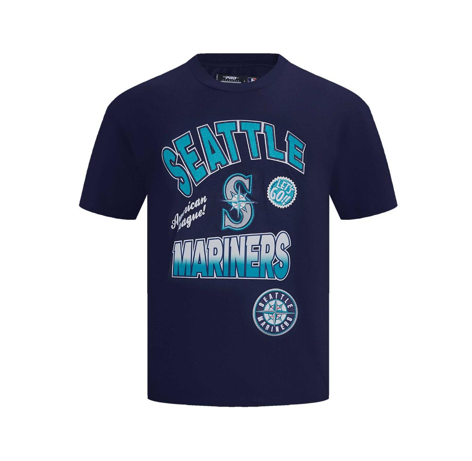 Men's Navy Seattle Mariners Turn It Up Dropped Shoulder T-Shirt