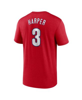 Мужская футболка Nike Bryce Harper Red Philadelphia Phillies с легендарным названием и номером Nike Performance