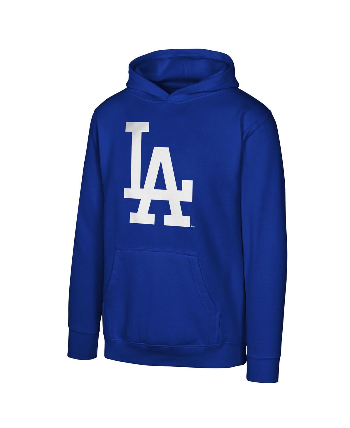Outerstuff Kids' Big Boys And Girls Royal Los Angeles Dodgers Primary Logo Pullover Hoodie
