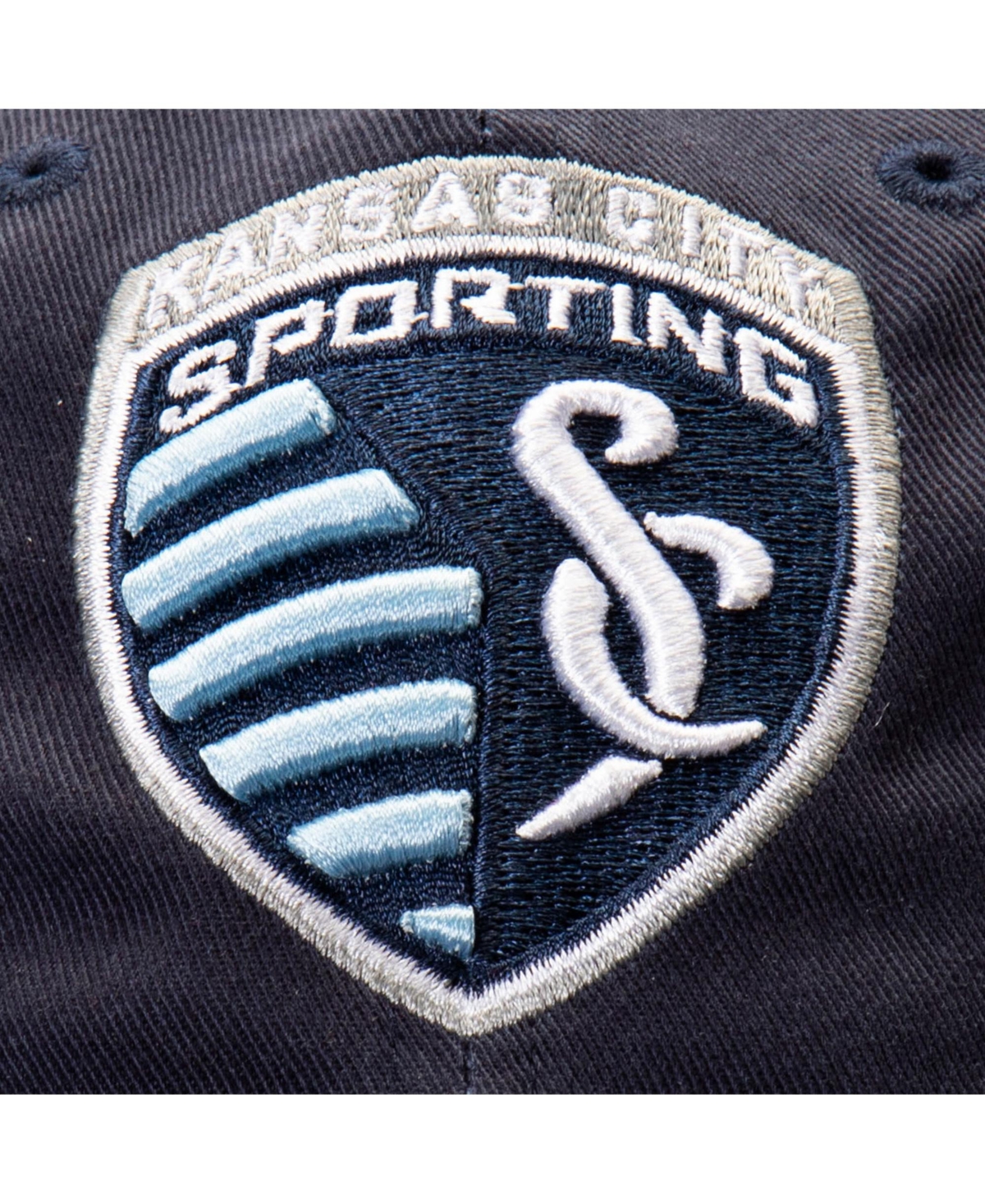 Fanatics Men's Navy/blue Sporting Kansas City Iconic Blocked Fundamental Adjustable Hat In Navy,blue
