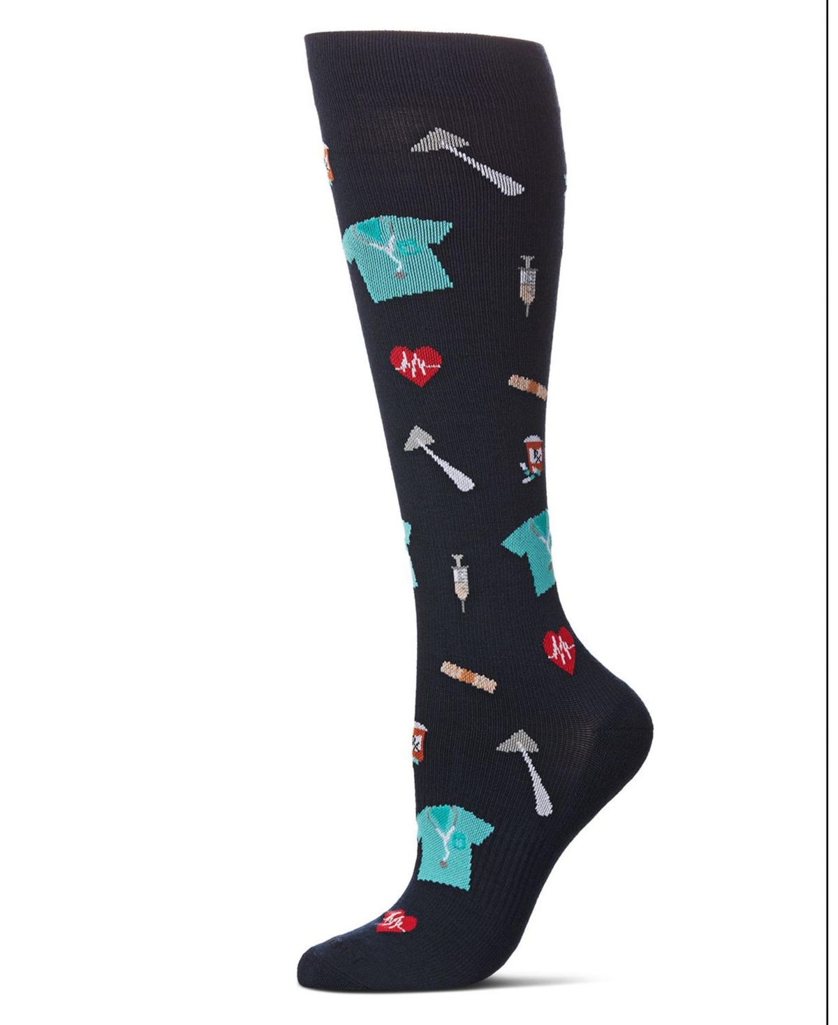 Women's Medical Themed 8-15mmHg Graduated Compression Socks MFY08330 - Navy