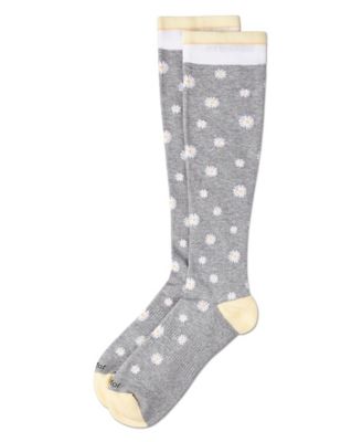 Women's Daisies Cotton Blend 15-20 mmHg Graduated Compression Socks UOY08999