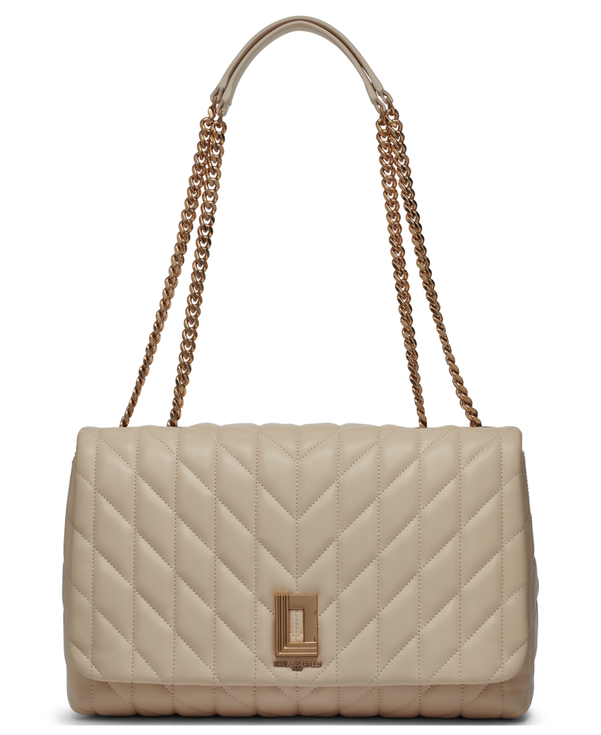 Karl Lagerfeld Lafayette Large Shoulder Bag In Brie