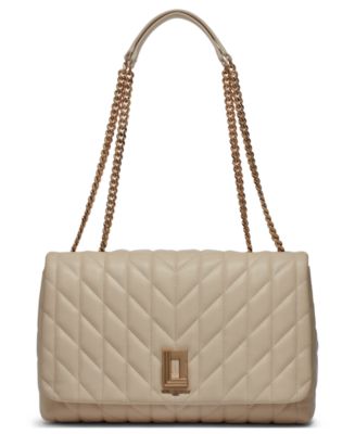 New Karl Lagerfeld Taupe Quilted Purse Karl Lagerfeld Paris Taupe Quilted Leather Satchel Bag  main image 4