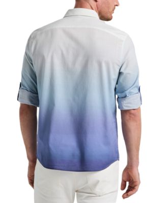 Мужская рубашка Perry Ellis с длинным рукавом и пуговицами спереди в стиле омбре от Perry Ellis