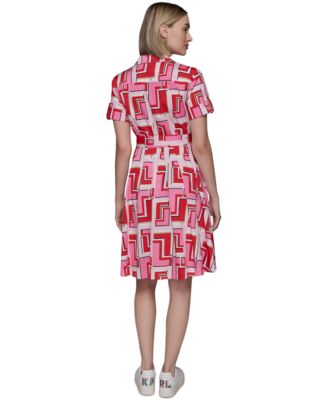 Женское платье-рубашка с принтом от КАРЛА ЛАГЕРФЕЛЬДА в ПАРИЖЕ