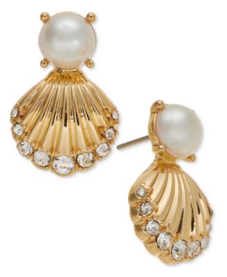 Charter Club Gold-Tone Pav Shell - Imitation Pearl Stud Earrings Exclusively at Macys 4490₽