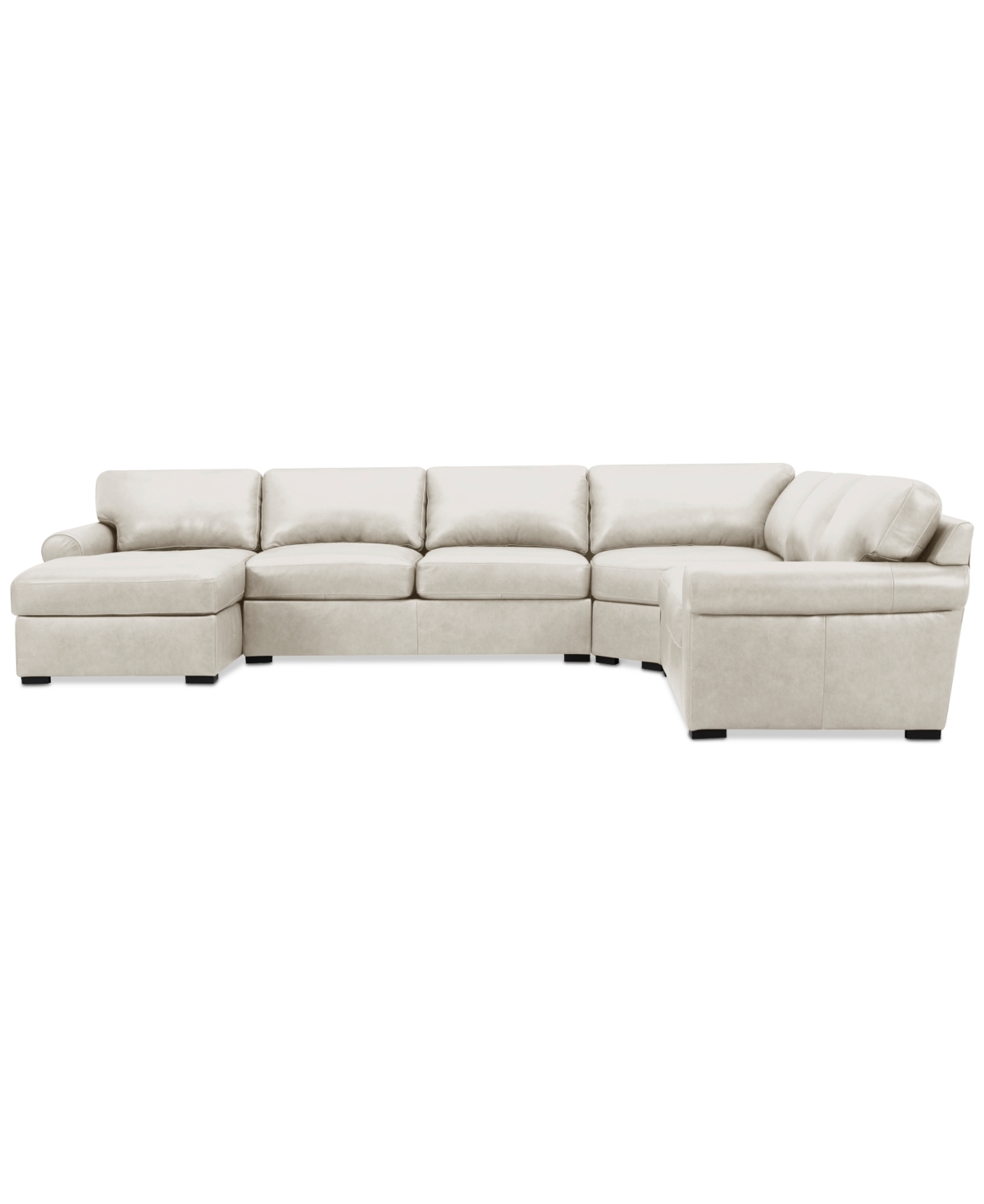 Macy's Radley Roll Arm 152" 5-pc. Leather Wedge Corner Chaise Sectional, Exclusively At