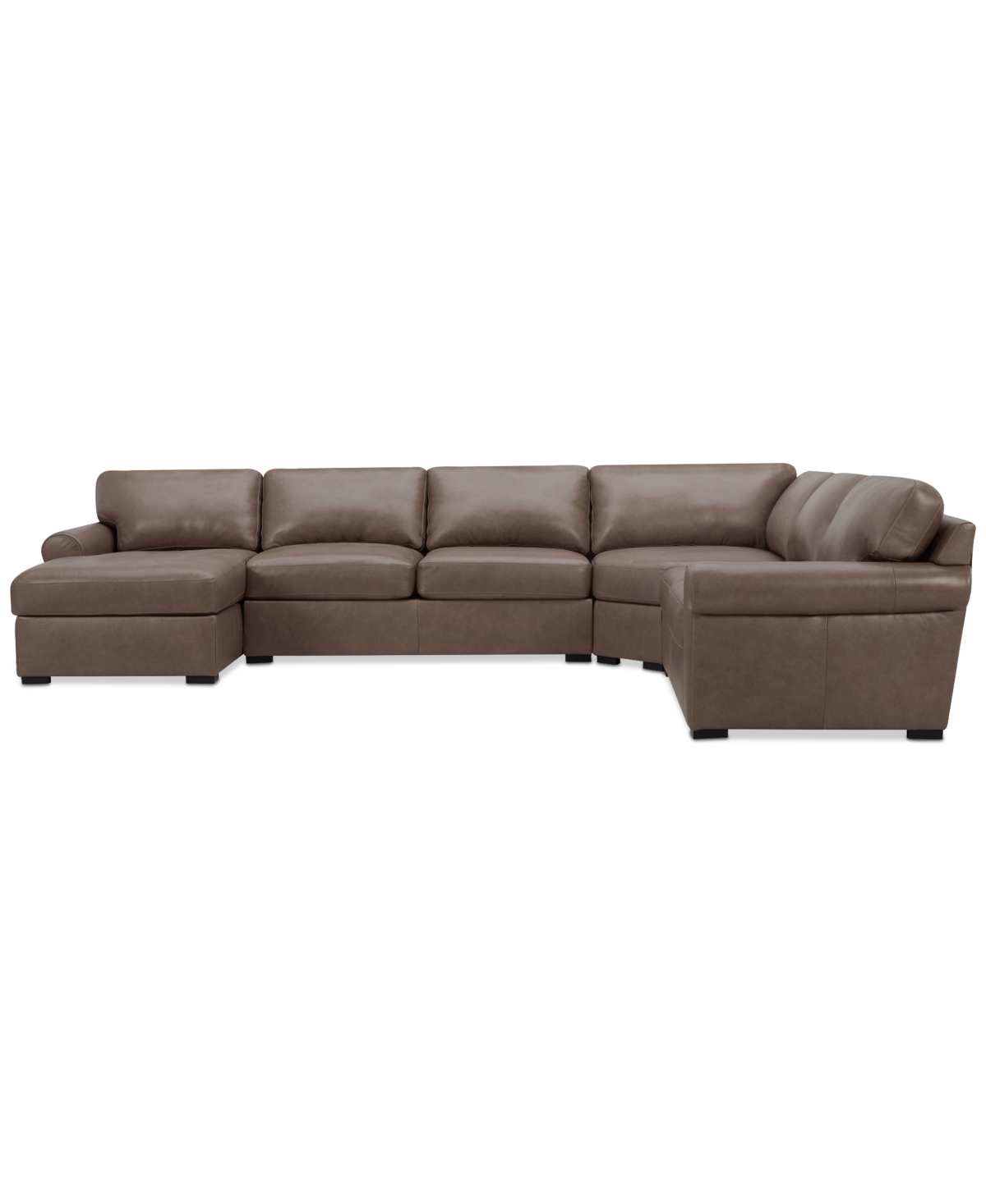 Macy's Radley Roll Arm 152" 5-pc. Leather Wedge Corner Chaise Sectional, Exclusively At