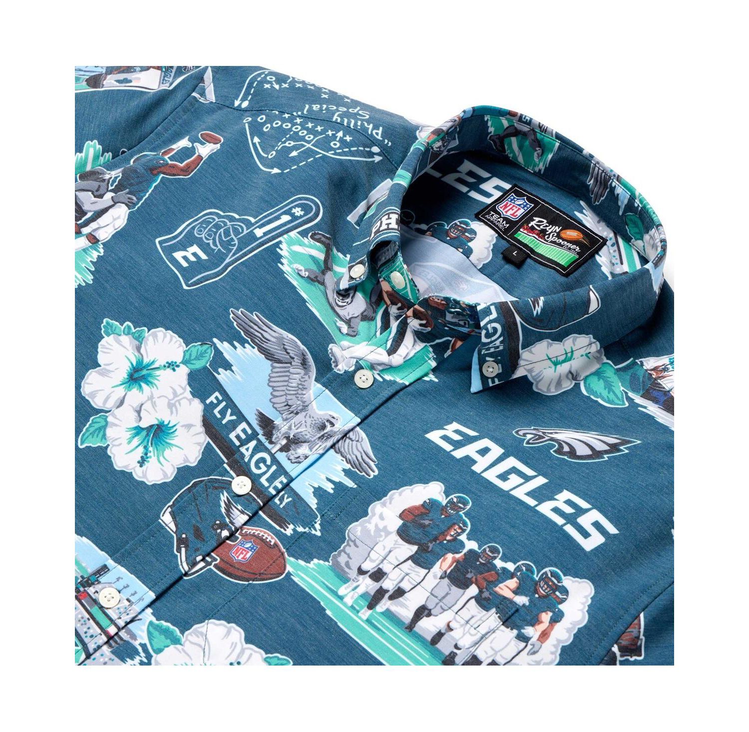 Men's Kelly Green Philadelphia Eagles Scenic Button-Down Shirt