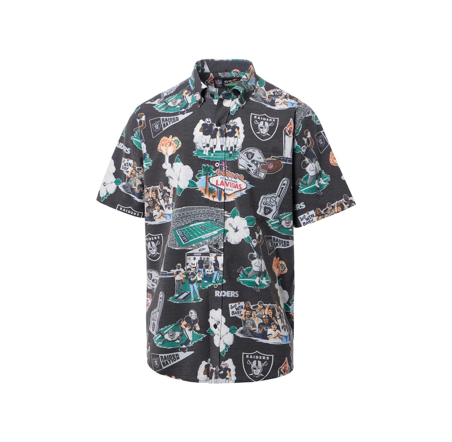 Men's Black Las Vegas Raiders Scenic Button-Down Shirt