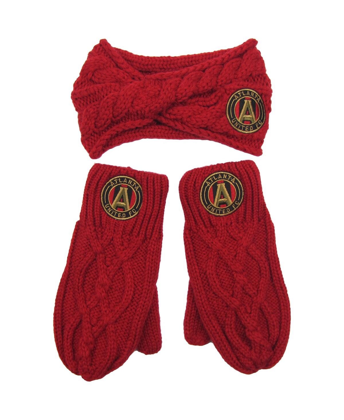Women's Atlanta United Fc Headband and Mittens Set - Crimson