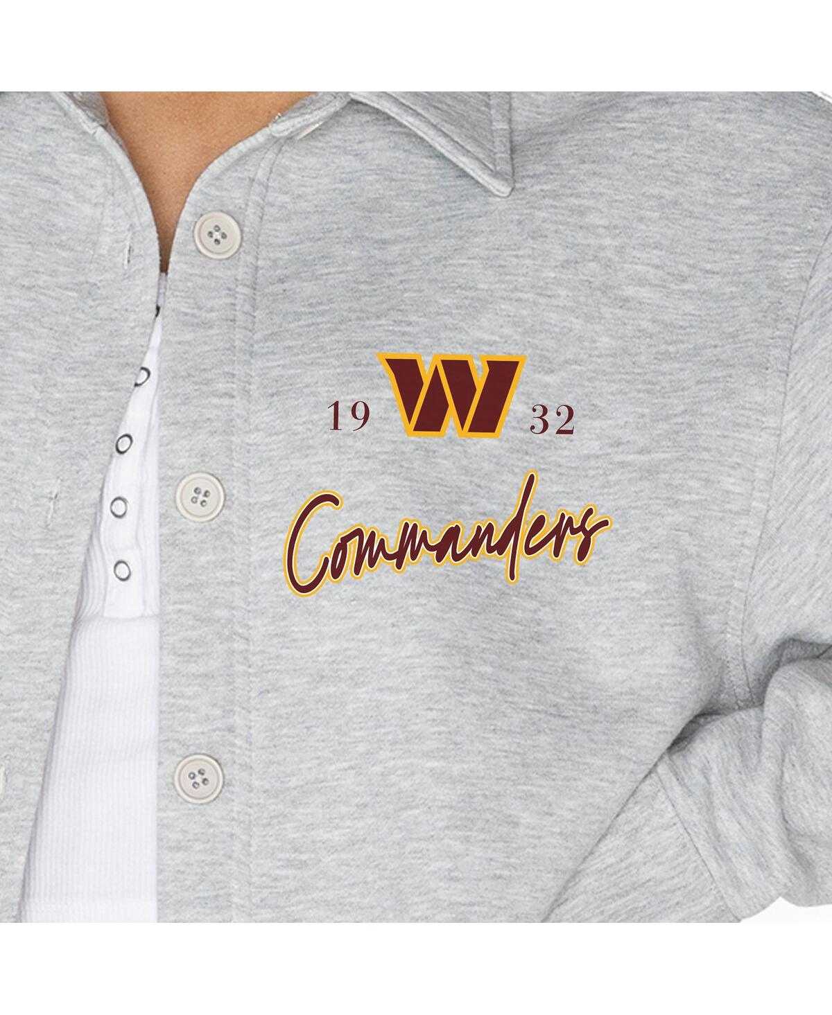 Gameday Couture Women's Ash Washington Commanders Full-button Long Sleeve Overshirt In Ash