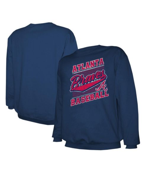 Мужская толстовка Stitches Navy Atlanta Braves Pullover