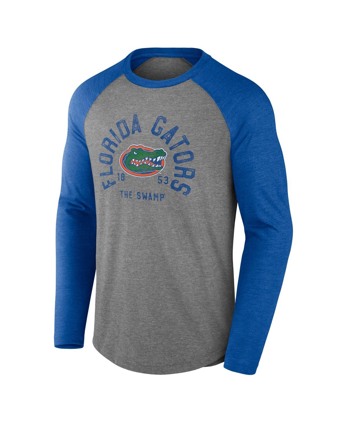 Fanatics Men's Gray Florida Gators Ball Drop Tri-blend Raglan Long Sleeve T-shirt In Gray