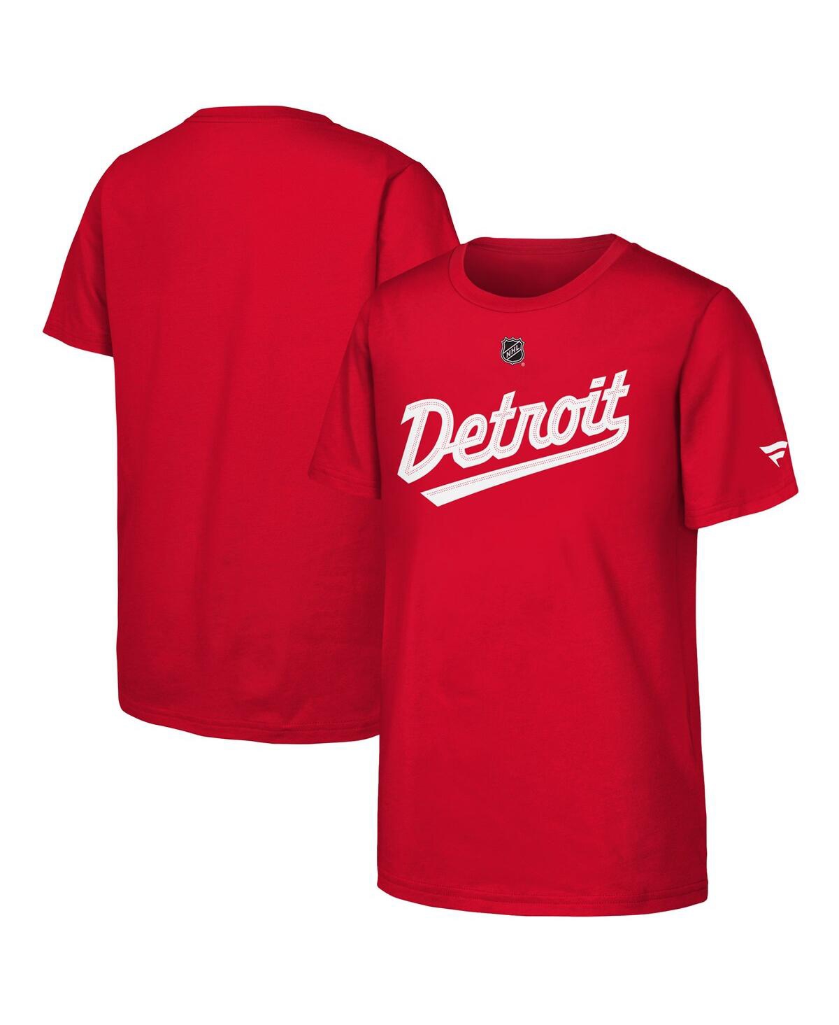 FANATICS BIG BOYS AND GIRLS RED DETROIT RED WINGS 2025 NHL STADIUM SERIES LOCKER ROOM T-SHIRT 