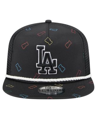Men's Black Los Angeles Dodgers Gummy Golfer Trucker Adjustable Hat