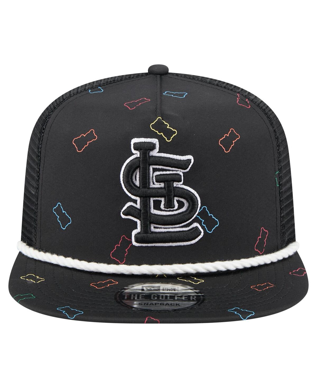 NEW ERA MEN'S BLACK ST. LOUIS CARDINALS GUMMY GOLFER TRUCKER ADJUSTABLE HAT 