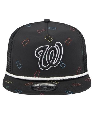 Men's Black Washington Nationals Gummy Golfer Trucker Adjustable Hat
