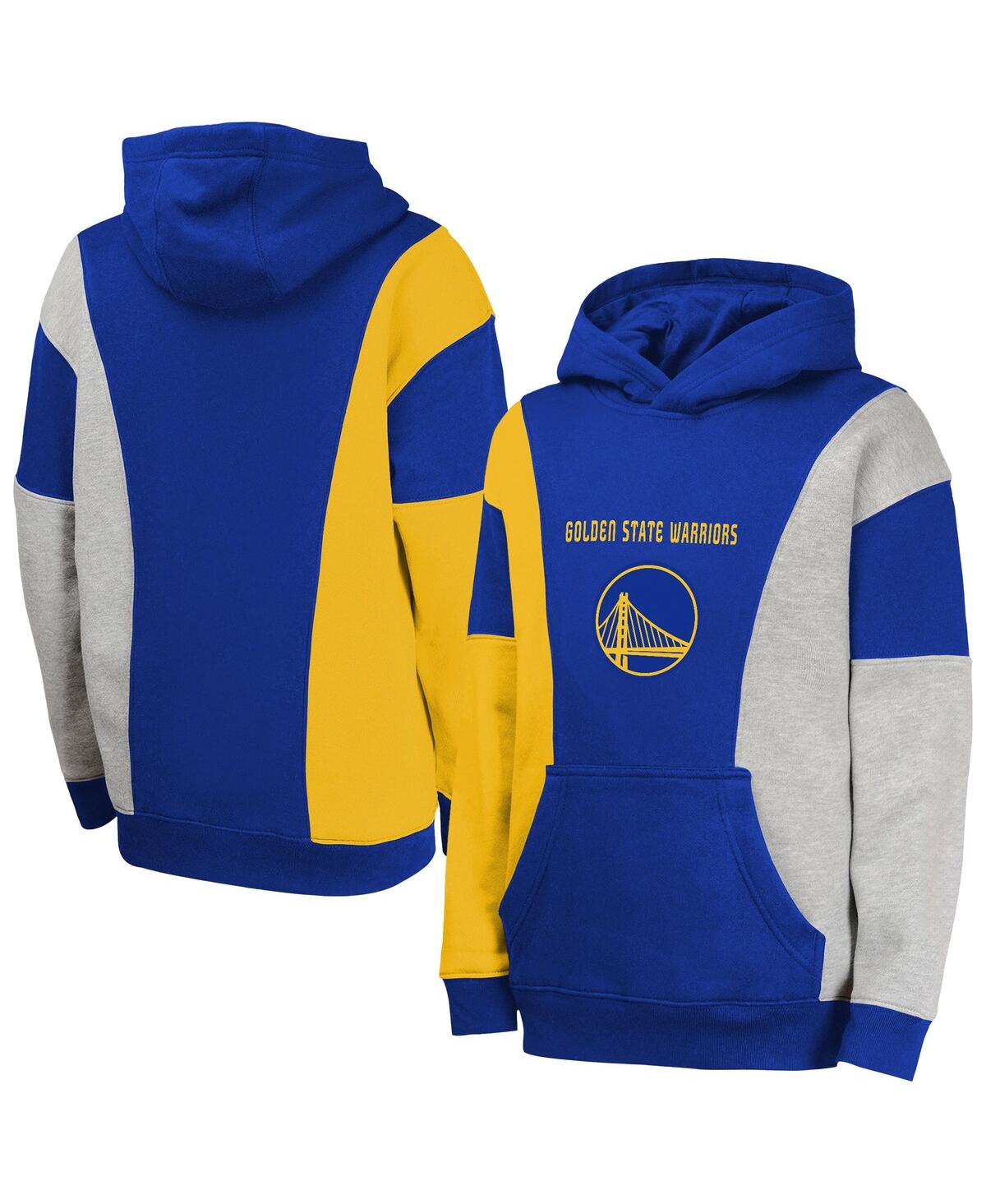 Outerstuff Big Boys And Girls Blue Golden State Warriors Ace In The Hole Pullover Hoodie In Blue