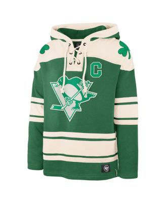 Men's Sidney Crosby Kelly Green Pittsburgh Penguins St. Patrick's Day Player Name Number Lacer Pullover Hoodie