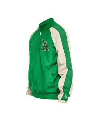 Men's Kelly Green Los Angeles Dodgers Ripstop Raglan Quarter-Zip Hoodie Windbreaker Jacket