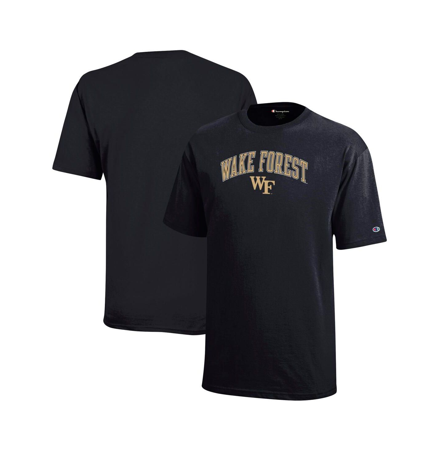 Детская футболка Champion Black Wake Forest Demon Deacons Arch Over Logo — фото 1