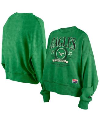 New Era - Women's Kelly Green Philadelphia Eagles Throwback Boxy Sweatshirt