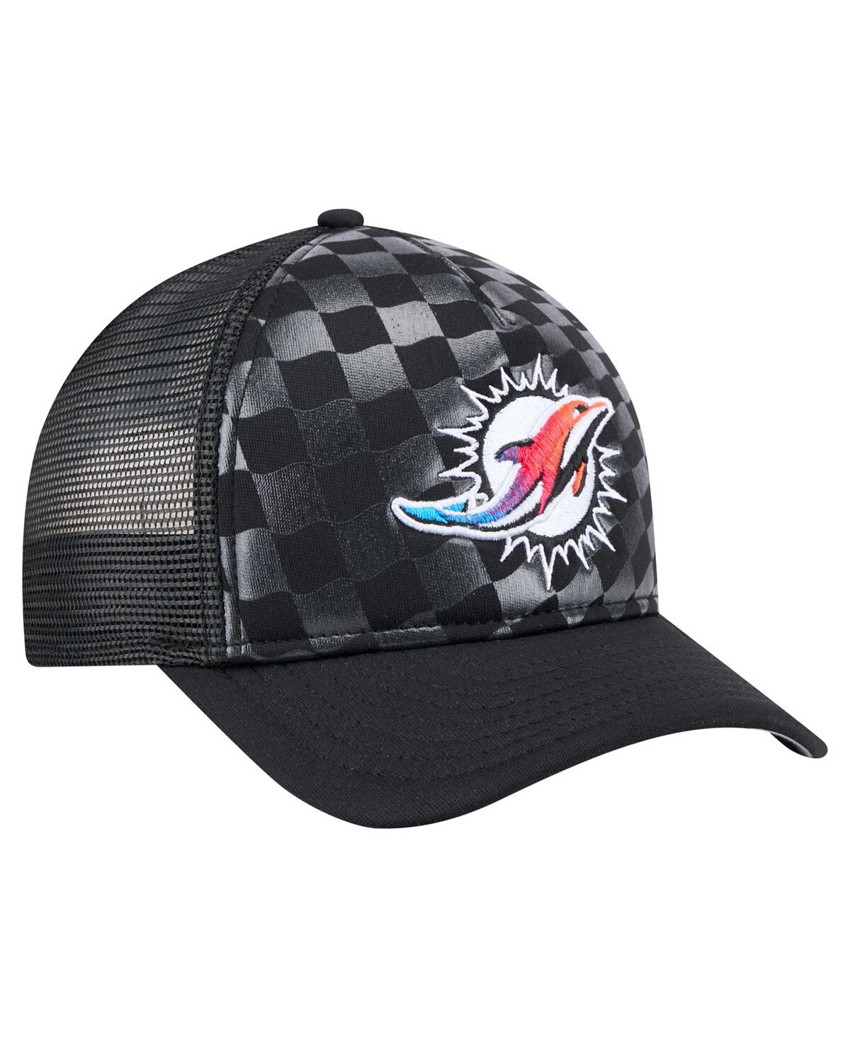 NEW ERA MEN'S BLACK MIAMI DOLPHINS GRADIENT 9FORTY ADJUSTABLE HAT 