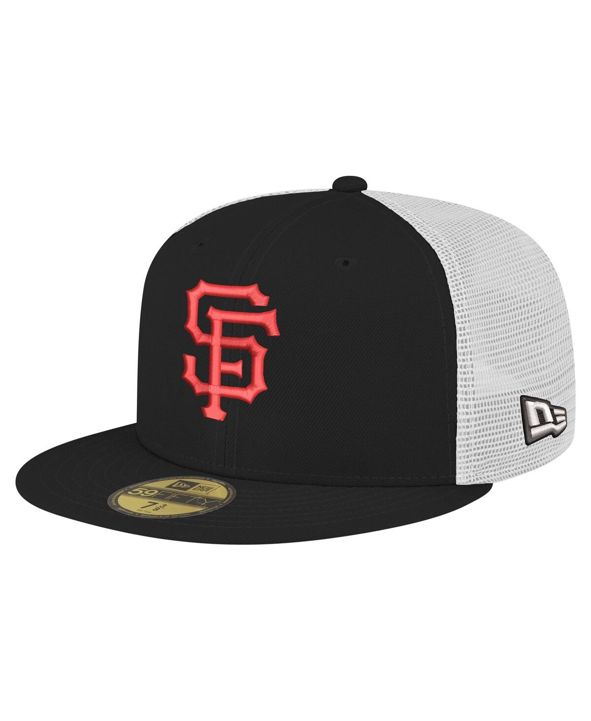 Shop New Era Men's Black San Francisco Giants Team Color 59fifty Trucker Fitted Hat