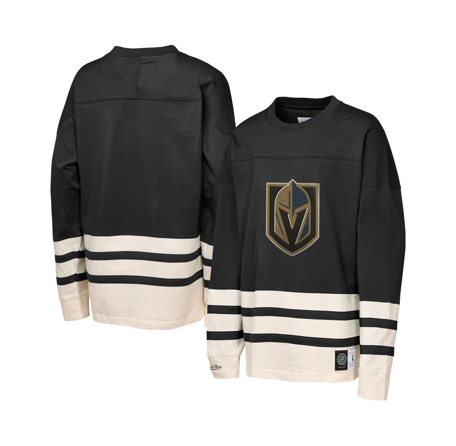 Girls Black Vegas Golden Knights Chainstitch Heavyweight Long Sleeve Top