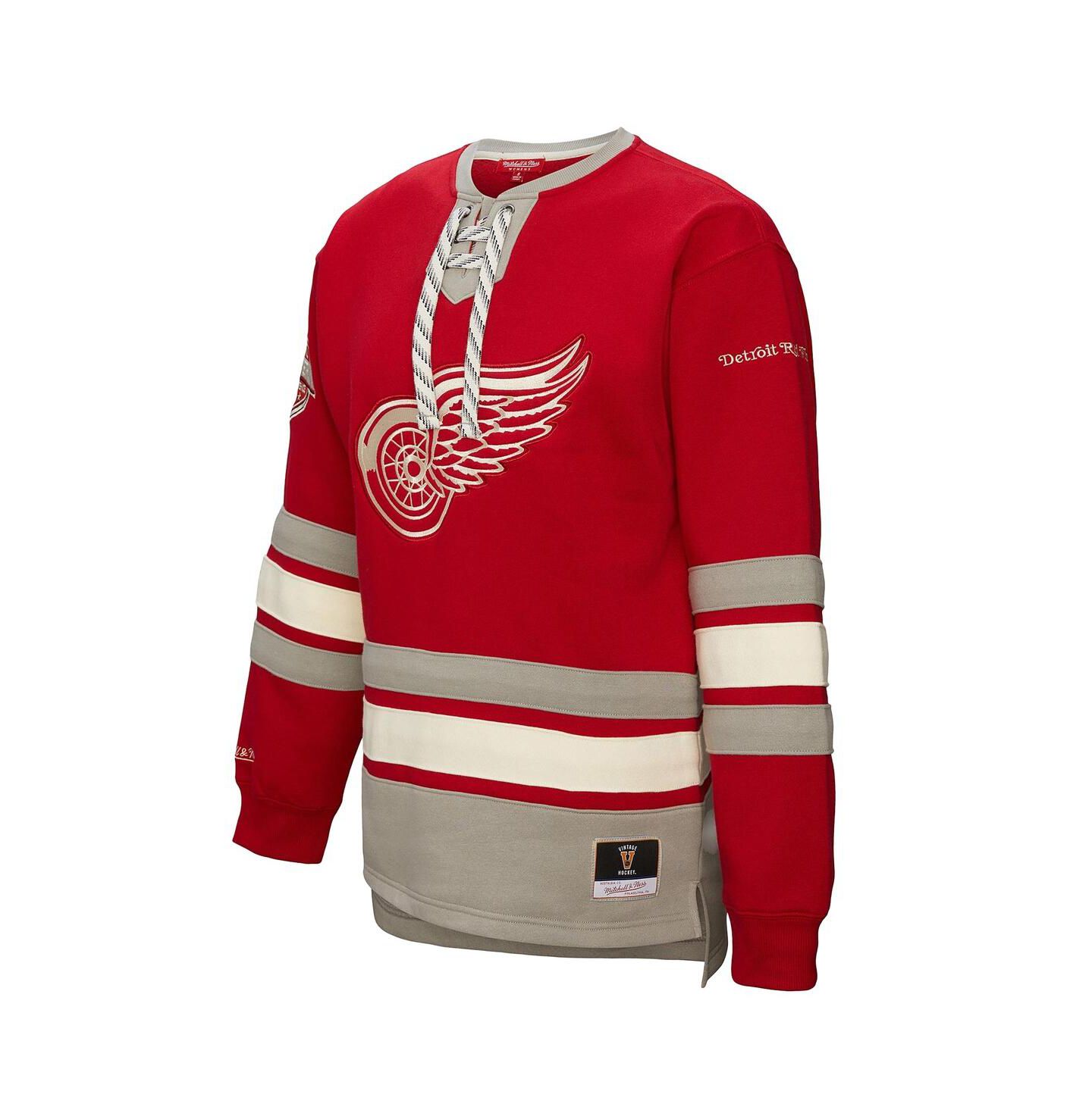 Женская толстовка Mitchell & Ness Red Detroit Red Wings Heritage Lace-Up Pullover — фото 5