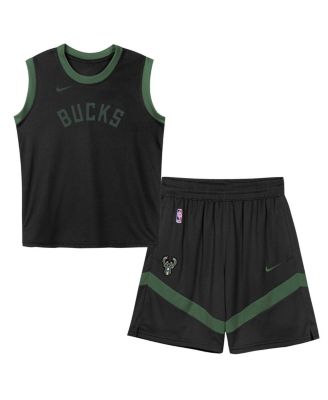 Nike - Preschool Black Milwaukee Bucks Mesh Tank Top and Shorts Set