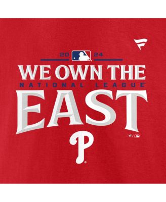 Мужская красная футболка Fanatics для раздевалки Philadelphia Phillies 2024 NL East Division Champions Big Tall