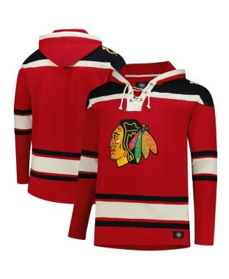 '47 Brand - Men's  Red Chicago Blackhawks Big Tall Superior Lacer Fleece Pullover Hoodie